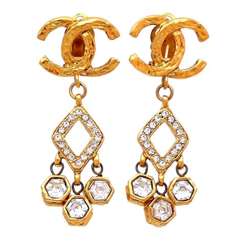 chanel dangling earrings|Chanel earrings original.